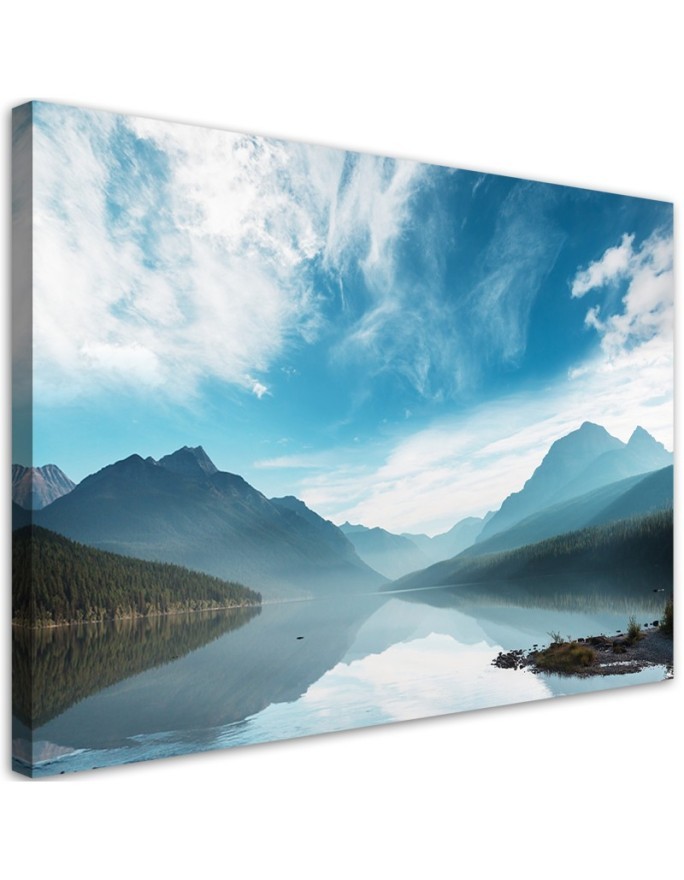 Canvas prints for the living room - Lake on the background of the mountains | FEEBY