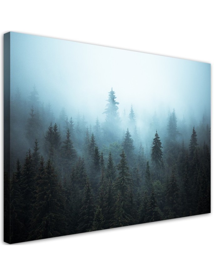 Modern Canvas painting for bedroom - Forest in the fog | FEEBY