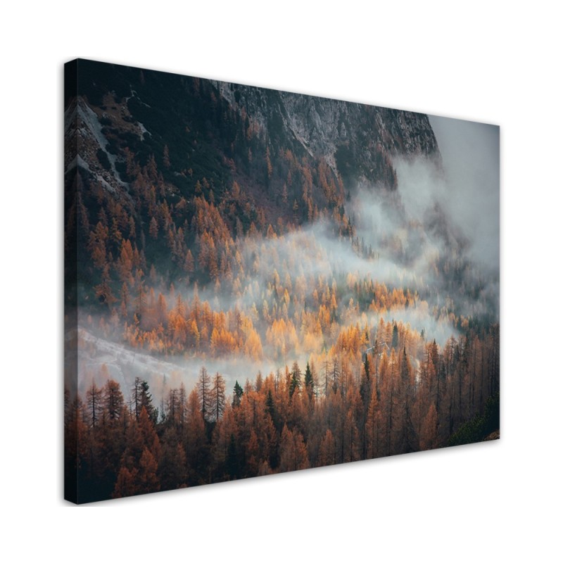 Modern Canvas painting for bedroom - Forest in the fog | FEEBY