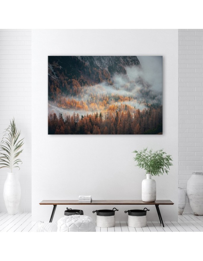 Modern Canvas painting for bedroom - Forest in the fog | FEEBY