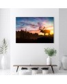 Canvas painting for living room - Deer at sunset | FEEBY