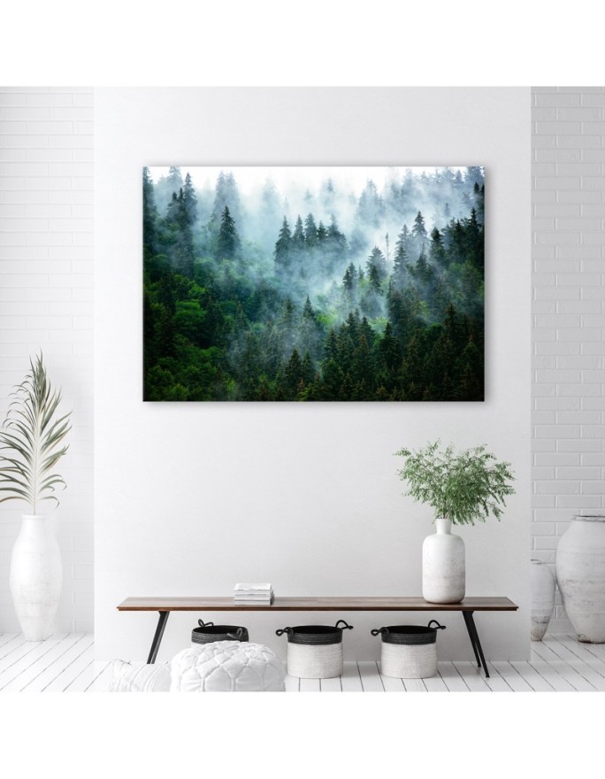 Modern Canvas painting for living room - Forest in the fog | FEEBY