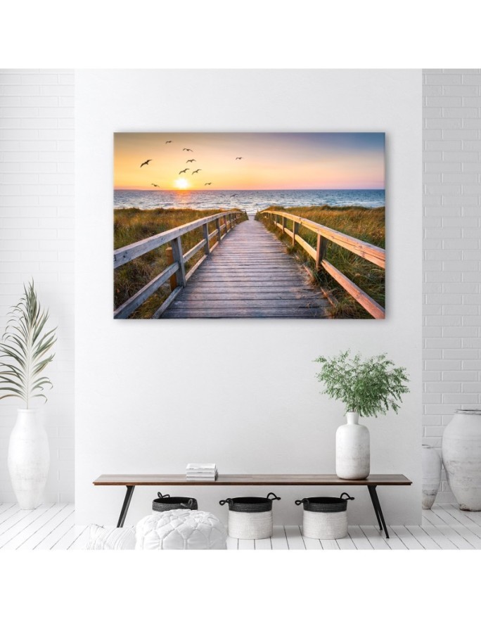 Sunset sea beach - Picture on Canvas  for the living room | FEEBY
