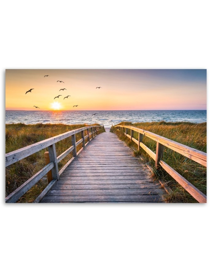 Sunset sea beach - Picture on Canvas  for the living room | FEEBY