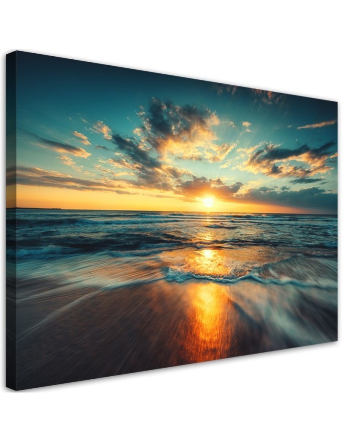 Sea sunset beach - canvas painting | FEEBY