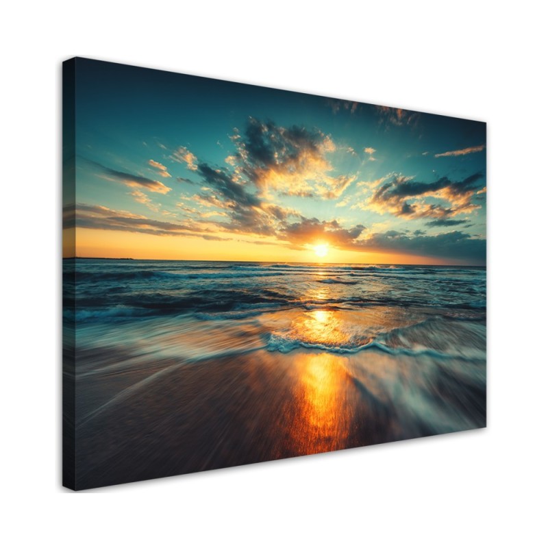 Sea sunset beach - canvas painting | FEEBY