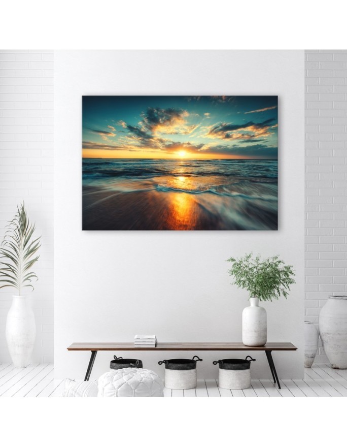 Sea sunset beach - canvas painting | FEEBY