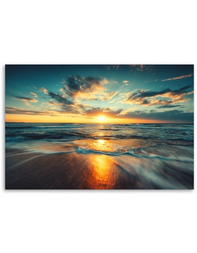 Sea sunset beach - canvas painting | FEEBY