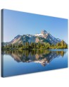 Forest Mountains Lake landscape - Modern Canvas painting for bedroom | FEEBY