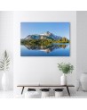 Forest Mountains Lake landscape - Modern Canvas painting for bedroom | FEEBY
