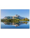 Forest Mountains Lake landscape - Modern Canvas painting for bedroom | FEEBY