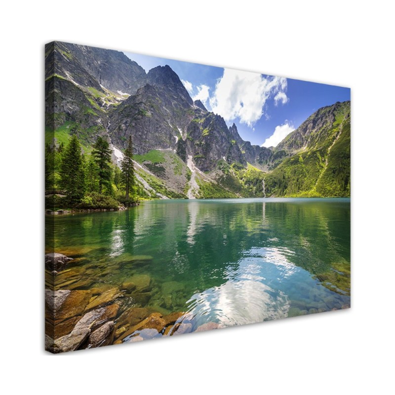 Mountain lake Nature trees - Canvas print | FEEBY