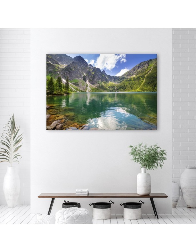 Mountain lake Nature trees - Canvas print | FEEBY