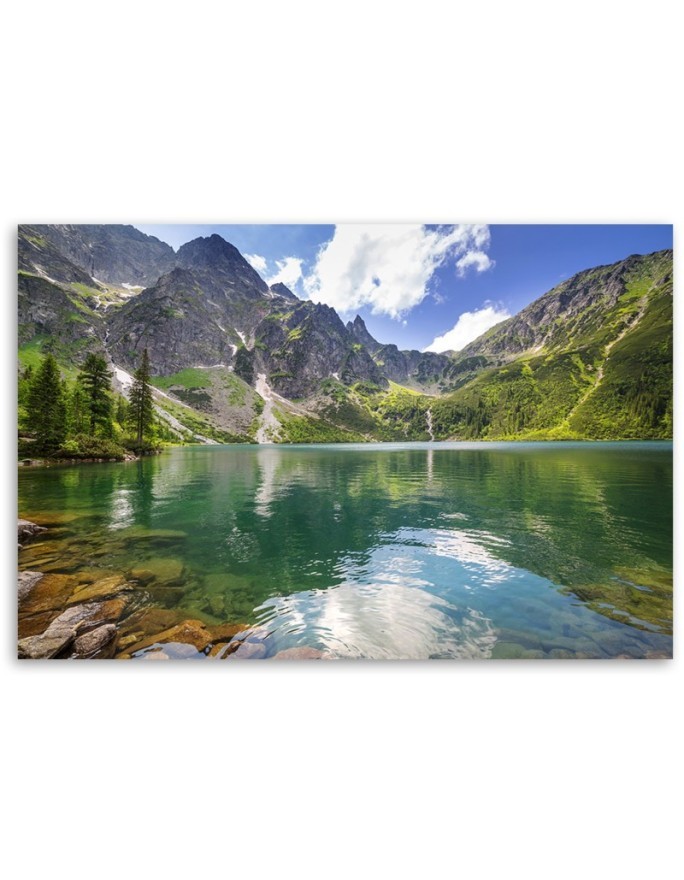 Mountain lake Nature trees - Canvas print | FEEBY