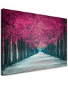 Avenue of pink trees - Modern Canvas painting for living room | FEEBY