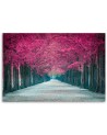 Avenue of pink trees - Modern Canvas painting for living room | FEEBY