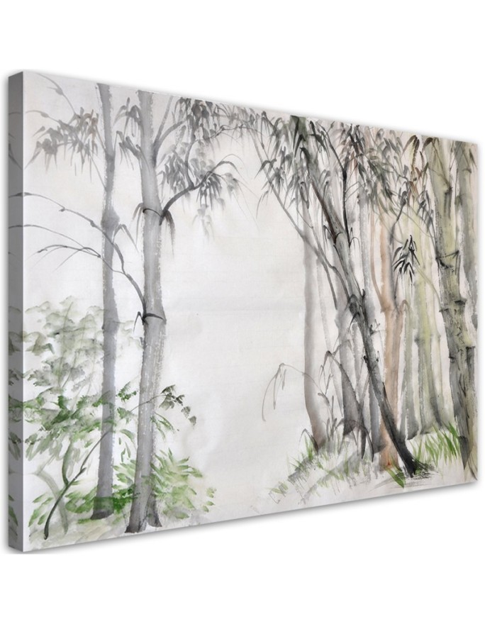 Forest of trees painted - Canvas prints for living room | FEEBY