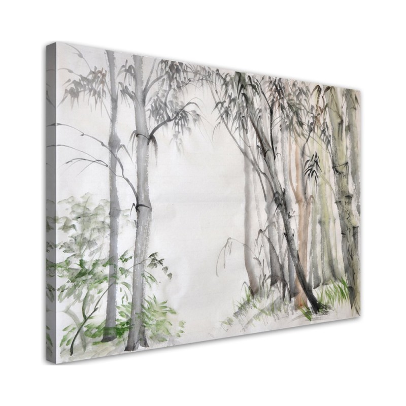 Forest of trees painted - Canvas prints for living room | FEEBY