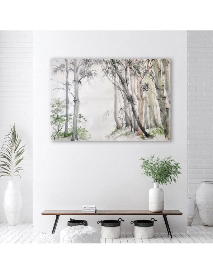 Forest of trees painted - Canvas prints for living room | FEEBY