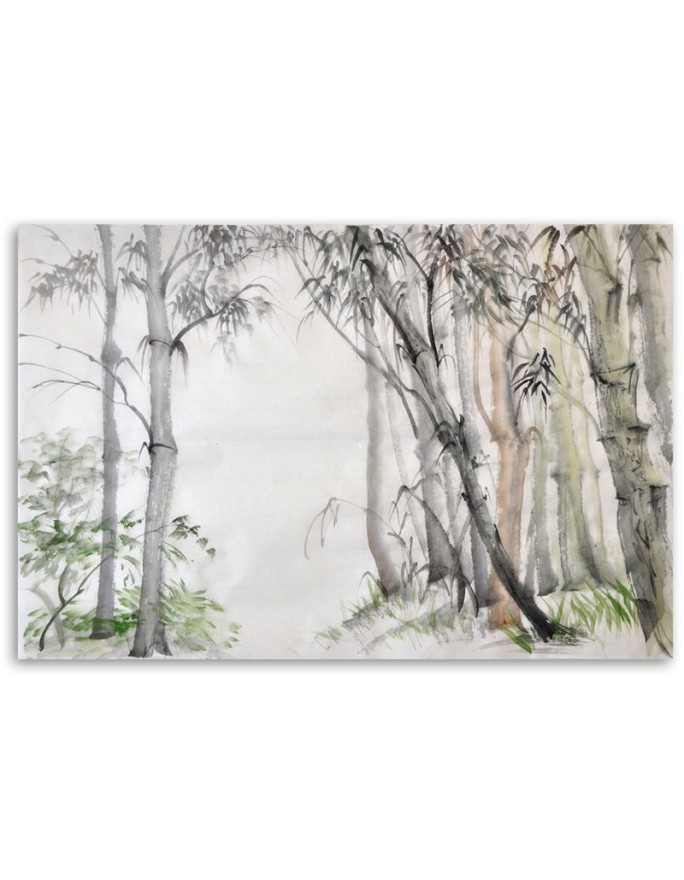 Forest of trees painted - Canvas prints for living room | FEEBY
