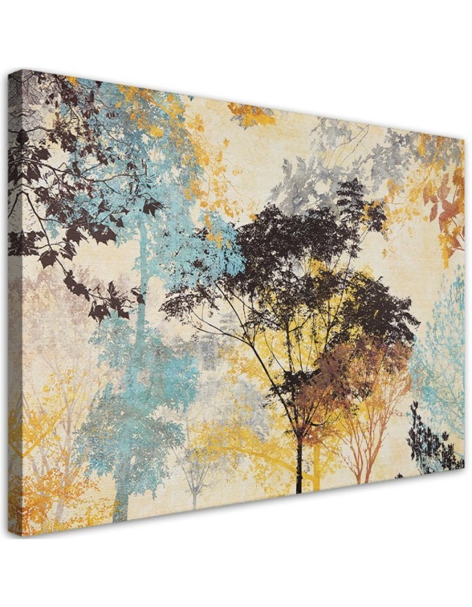 Painting on  canvas for living room - Coloured trees abstract | FEEBY