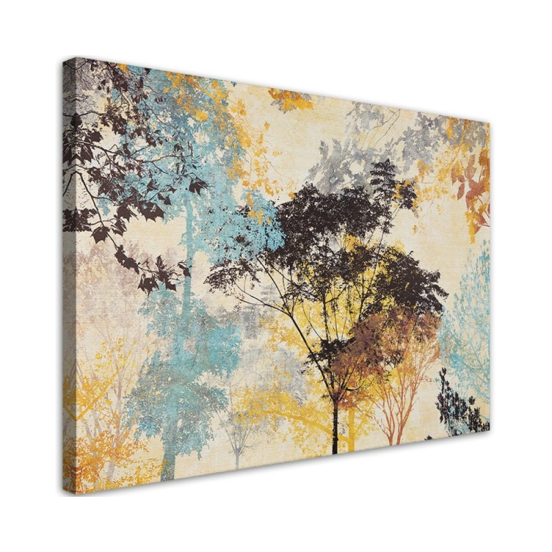 Painting on  canvas for living room - Coloured trees abstract | FEEBY