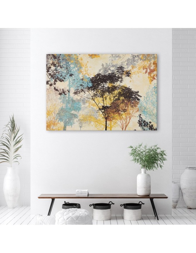 Painting on  canvas for living room - Coloured trees abstract | FEEBY