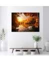 Canvas painting - Swan on a pond autumn | FEEBY