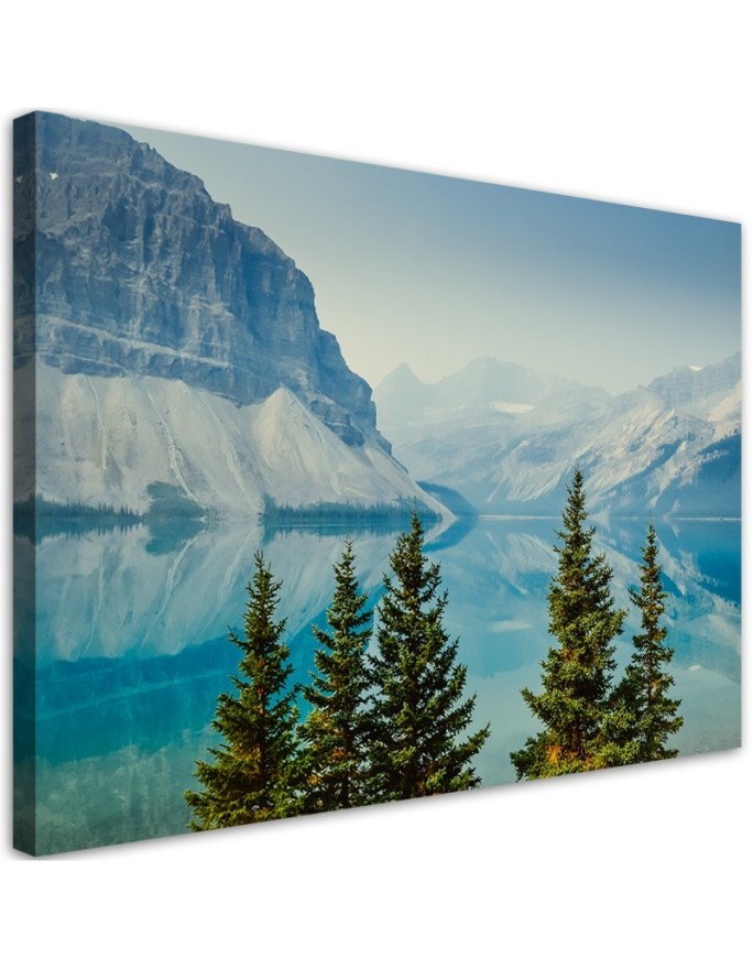 Modern Canvas painting for bedroom - Mountains Lake Nature | FEEBY