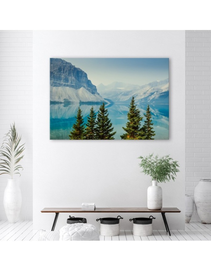Modern Canvas painting for bedroom - Mountains Lake Nature | FEEBY