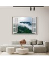 Canvas print - Forest in the mist view from the window | FEEBY
