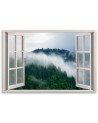 Canvas print - Forest in the mist view from the window | FEEBY