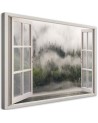 Canvas prints for living room - Window forest in mist lake | FEEBY