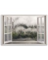 Canvas prints for living room - Window forest in mist lake | FEEBY