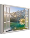 Canvas painting - Window Lake in the mountains Nature | FEEBY