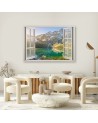 Canvas painting - Window Lake in the mountains Nature | FEEBY