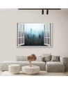 Canvas prints for bedroom - Window view Forest in the mist Nature | FEEBY