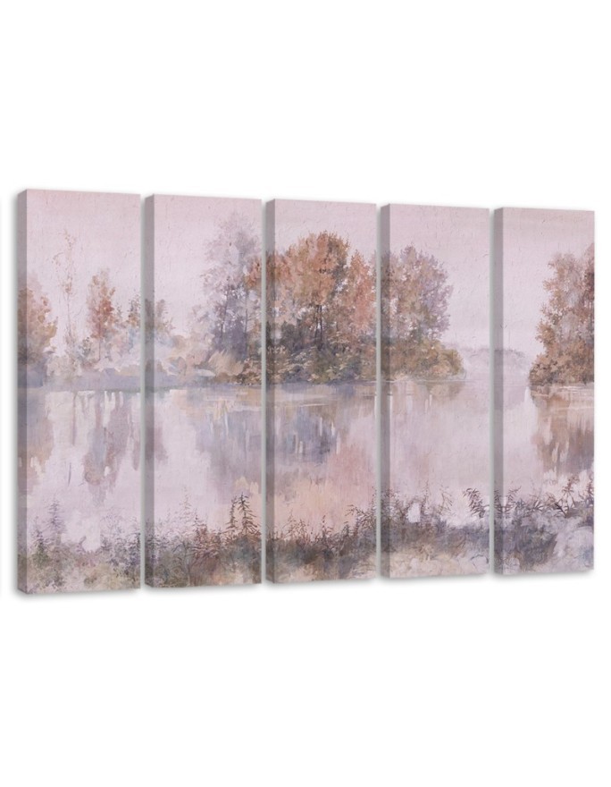 Multipart Canvas painting - Lake view landscape nature | FEEBY