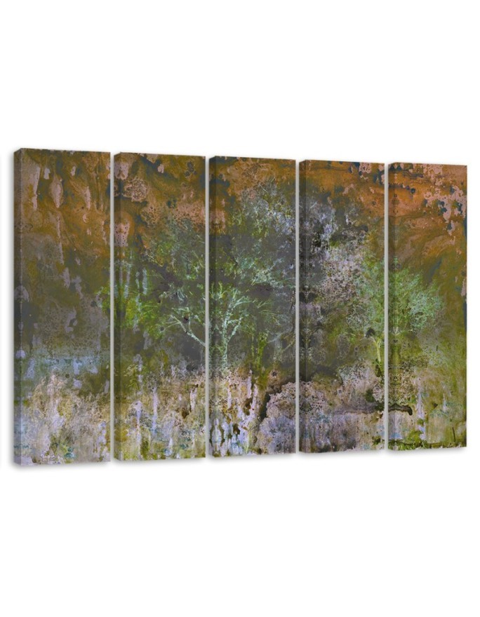 Canvas print modern - Painted trees watercolour | FEEBY