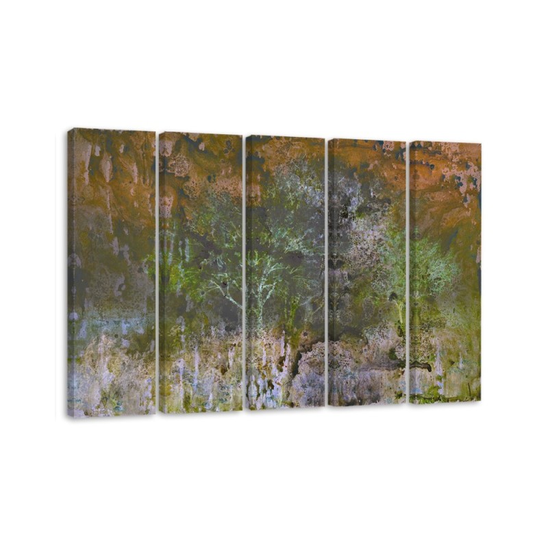 Canvas print modern - Painted trees watercolour | FEEBY