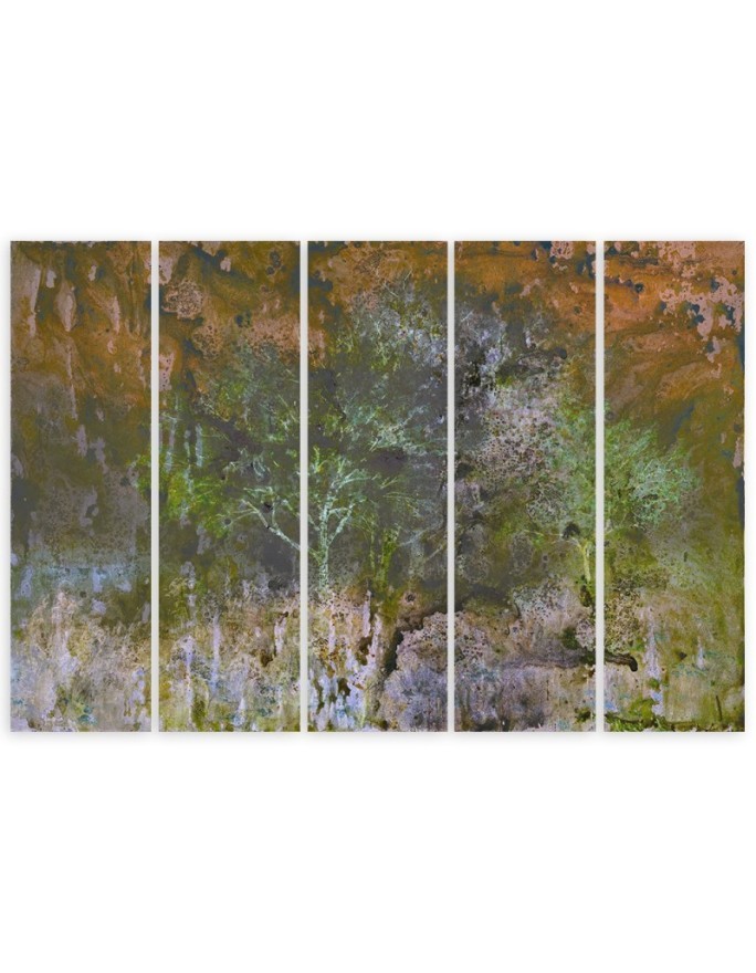 Canvas print modern - Painted trees watercolour | FEEBY