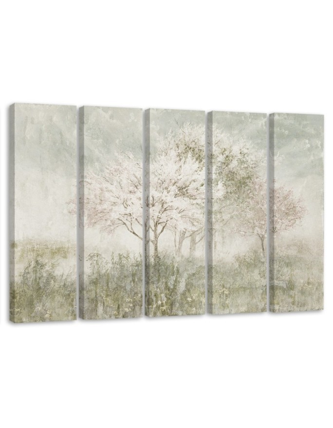 Canvas print - Flowering tree in a meadow landscape | FEEBY