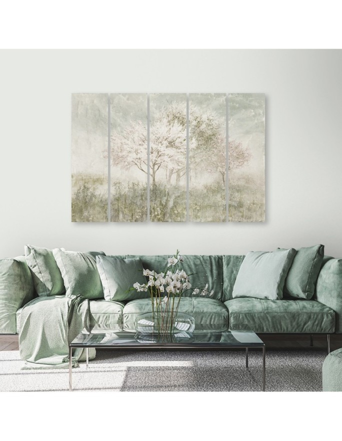 Canvas print - Flowering tree in a meadow landscape | FEEBY