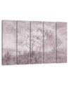 Pentaptic canvas print - Blossoming tree in a meadow landscape | FEEBY