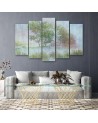 Modern painting for living room - Trees on a misty meadow | FEEBY