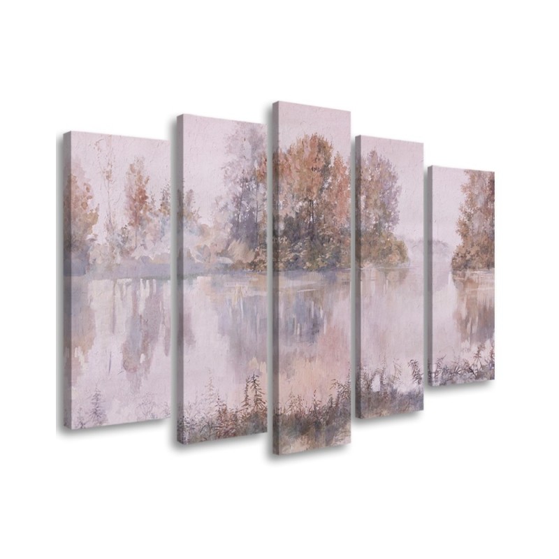 Living room Canvas painting - Lake view watercolour | FEEBY