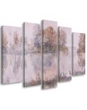 Living room Canvas painting - Lake view watercolour | FEEBY