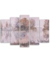 Living room Canvas painting - Lake view watercolour | FEEBY