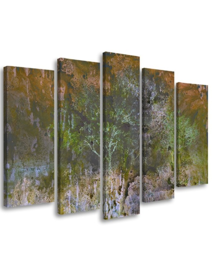 Tree on a meadow watercolour landscape - Painting for living room | FEEBY