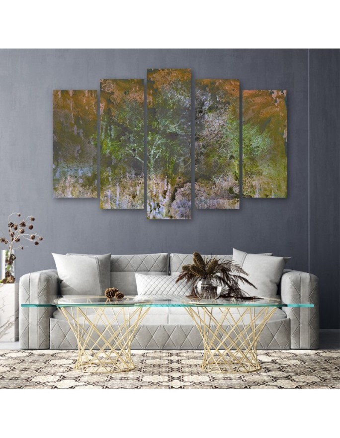 Tree on a meadow watercolour landscape - Painting for living room | FEEBY